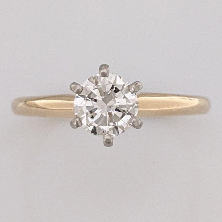 14K .71CT SI2 H DIAMOND ROUND 6-PRONG SOLITAIRE ESTATE RING 2.8 GRAMS