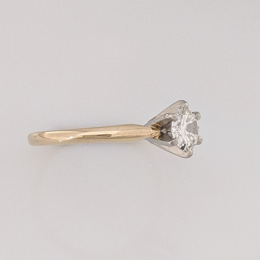 14K .71CT SI2 H DIAMOND ROUND 6-PRONG SOLITAIRE ESTATE RING 2.8 GRAMS