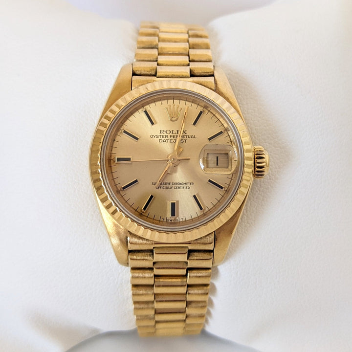 ROLEX 1983 LADIES 18K GOLD PRESIDENTIAL DATE WATCH 68.1 GRAMS