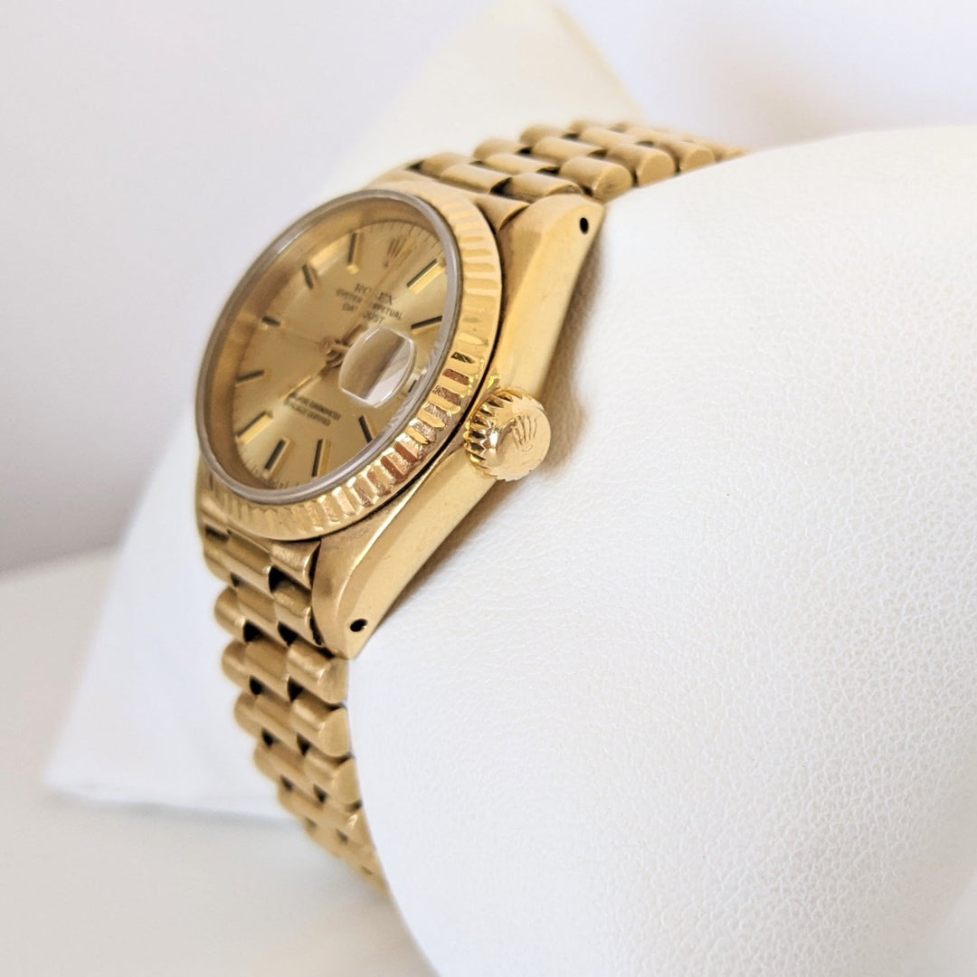 ROLEX 1983 LADIES 18K GOLD PRESIDENTIAL DATE WATCH 68.1 GRAMS