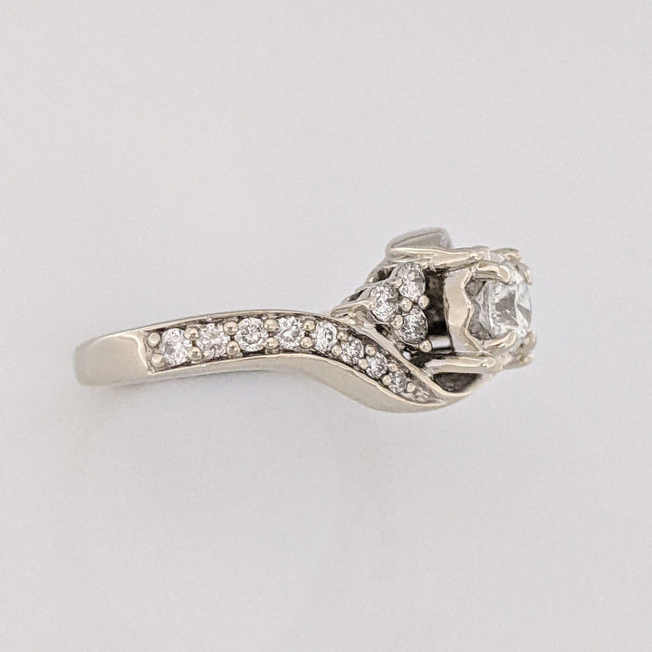 14K WHITE .63 CARAT TOTAL WEIGHT I1 H DIAMOND ROUND (32) BYPASS ILLUSION ESTATE RING 3.6 GRAMS