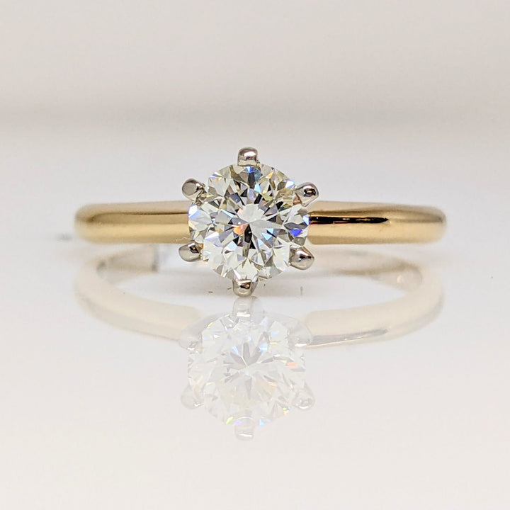 14K .65CT SI1 L DIAMOND ROUND ESTATE SOLITAIRE RING 2.5 GRAMS