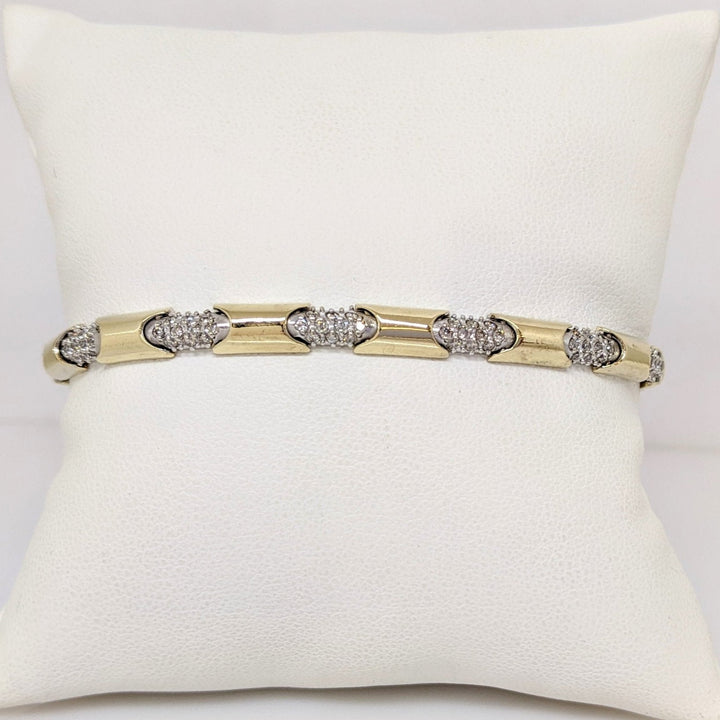 14K 2.00 CARAT TOTAL WEIGHT I1 H DIAMOND ROUND (130) ESTATE BRACELET 9.2 GRAMS