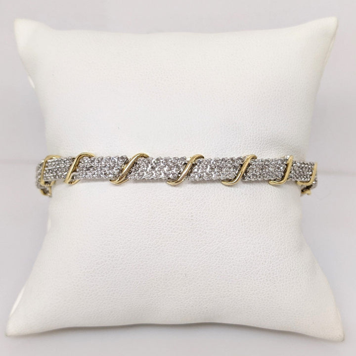 14K WHITE 2.00CTW I1 I DIAMOND ROUND (274) ESTATE LINK BRACELET 13.9 GRAMS