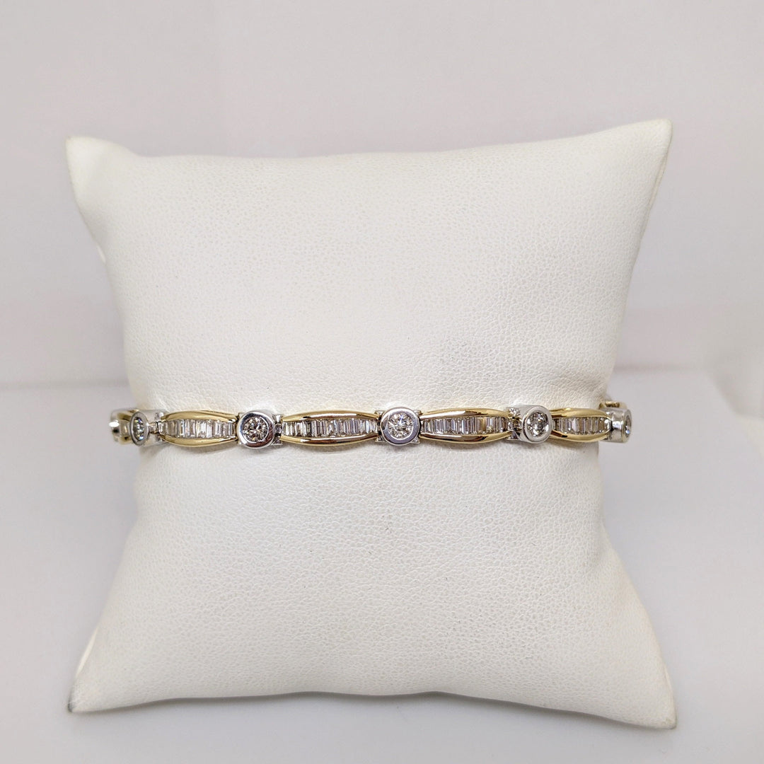 14k2 3.00 CARAT TOTAL WEIGHT SI1 H DIAMOND ROUND (11) BG (100) ESTATE BRACLET 13.2 GRAMS