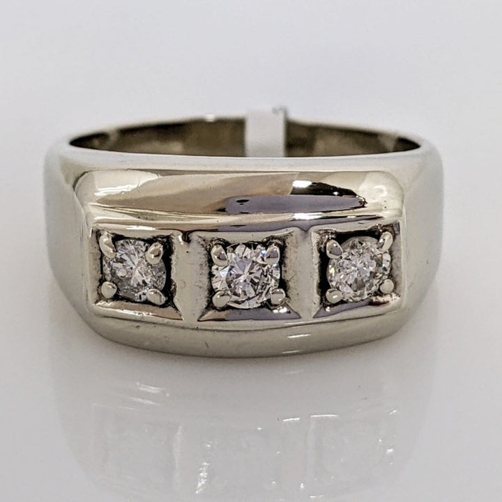 14K .48 CARAT TOTAL WEIGHT I2 I DIAMOND ROUND (3) BOX TOP ESTATE RING 9.2 GRAMS