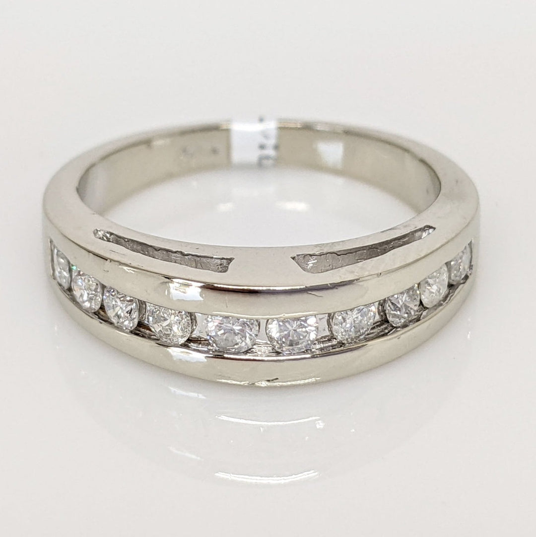 14K WHITE .40CTW I1 H DIAMOND ROUND (10) ESTATE BAND 4.1 GRAMS