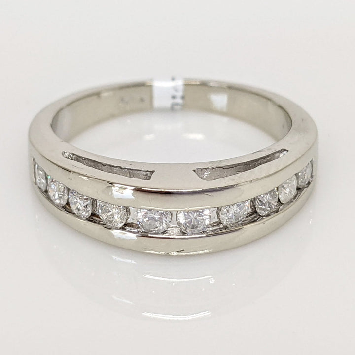 14K WHITE .40 CARAT TOTAL WEIGHT I1 H DIAMOND ROUND (10) ESTATE BAND 4.1 GRAMS