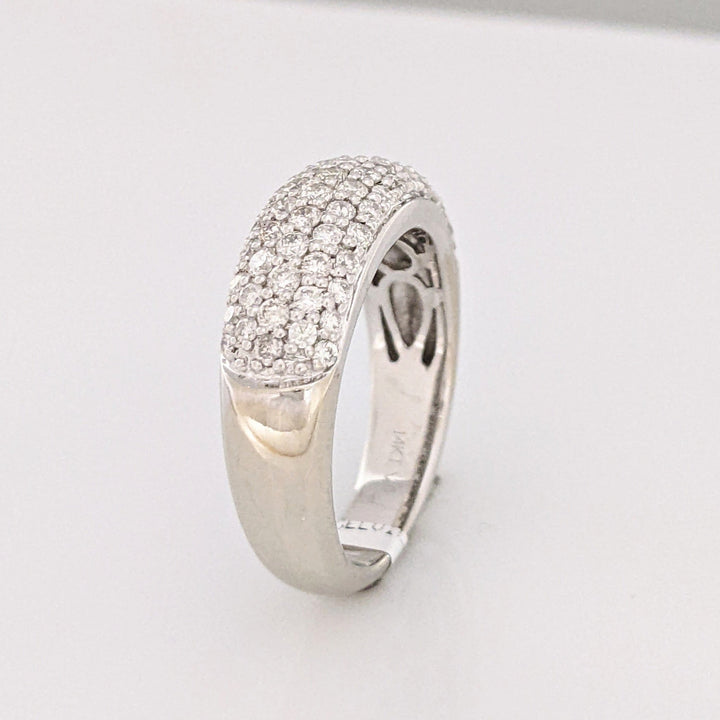 14K .98CTW SI1-2 H-I DIAMOND ROUND (68) ENCRUSTED ESTATE BAND 5.8 GRAMS