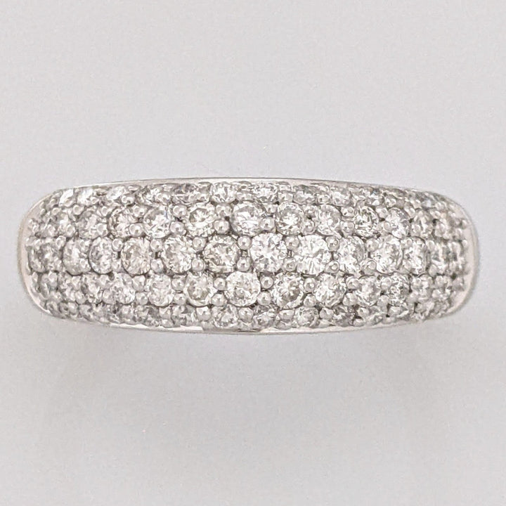 14K .98CTW SI1-2 H-I DIAMOND ROUND (68) ENCRUSTED ESTATE BAND 5.8 GRAMS