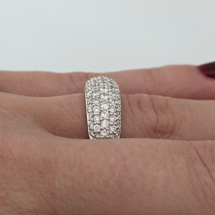 14K .98CTW SI1-2 H-I DIAMOND ROUND (68) ENCRUSTED ESTATE BAND 5.8 GRAMS