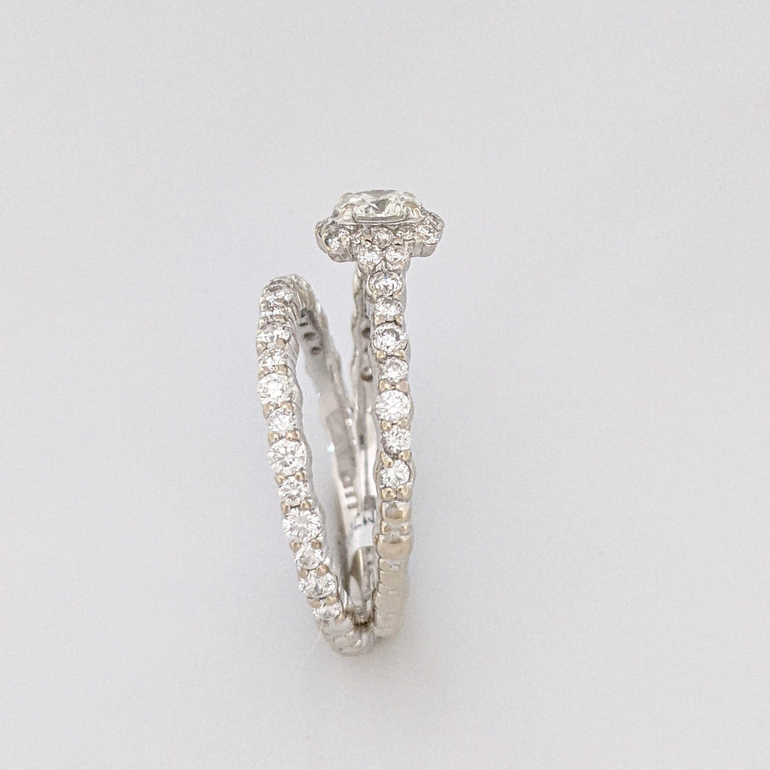 18KW .99CTW SI1 I DIAMOND ROUND (54) ESTATE RING 4.9 GRAMS