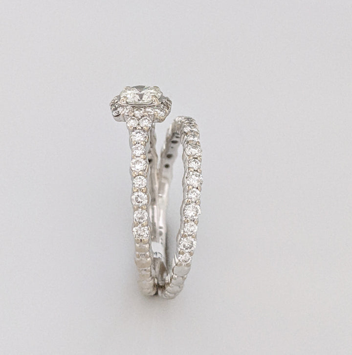 18KW .99CTW SI1 I DIAMOND ROUND (54) ESTATE RING 4.9 GRAMS