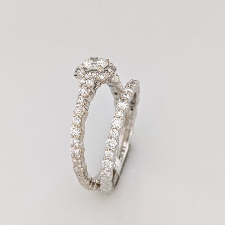 18KW .99CTW SI1 I DIAMOND ROUND (54) ESTATE RING 4.9 GRAMS