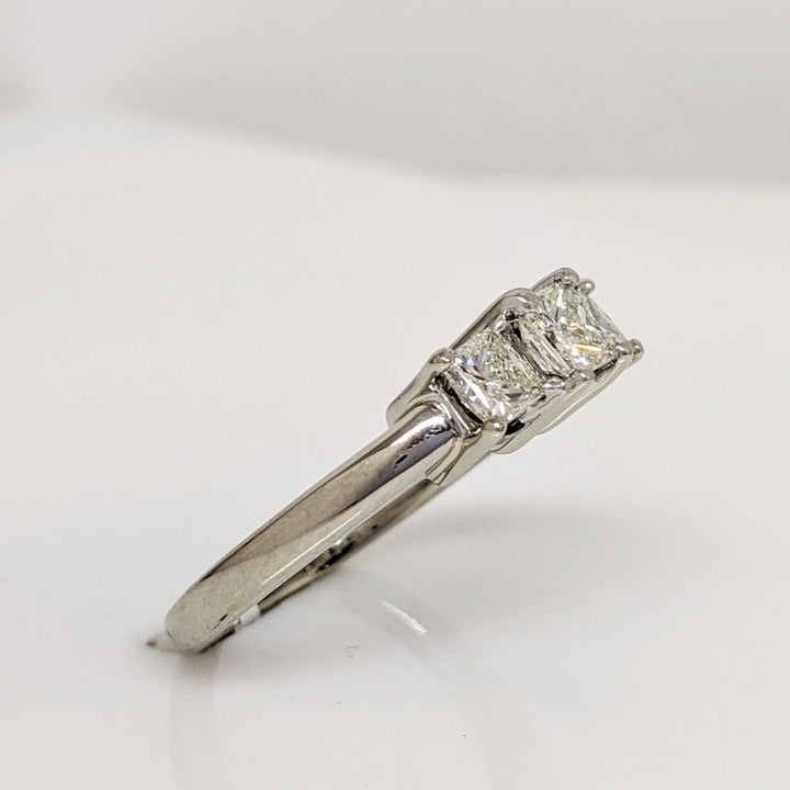 14K WHITE 1.00CTW VS K-L DIAMOND PRINCESS CUT (3) ESTATE 4.4 GRAMS