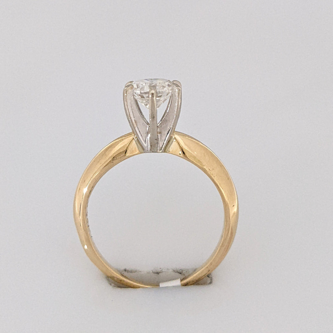 14K .70 CARAT TOTAL I2 F DIAMOND ROUND 6- PRONG SOLITARE ESTATE RING 2.4 GRAMS