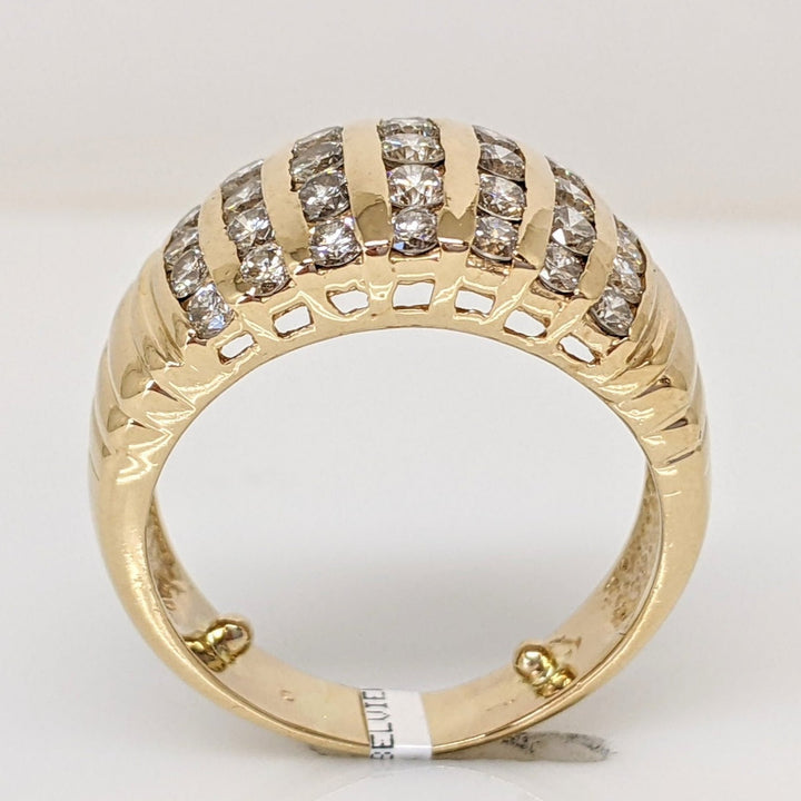 14K 1.05CTW I1 J DIAMOND ROUND (35) 7-ROW CHANNEL ESTATE BAND 9.0 GRAMS