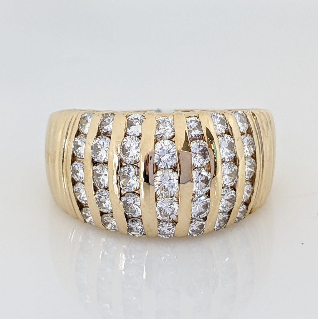 14K 1.05CTW I1 J DIAMOND ROUND (35) 7-ROW CHANNEL ESTATE BAND 9.0 GRAMS