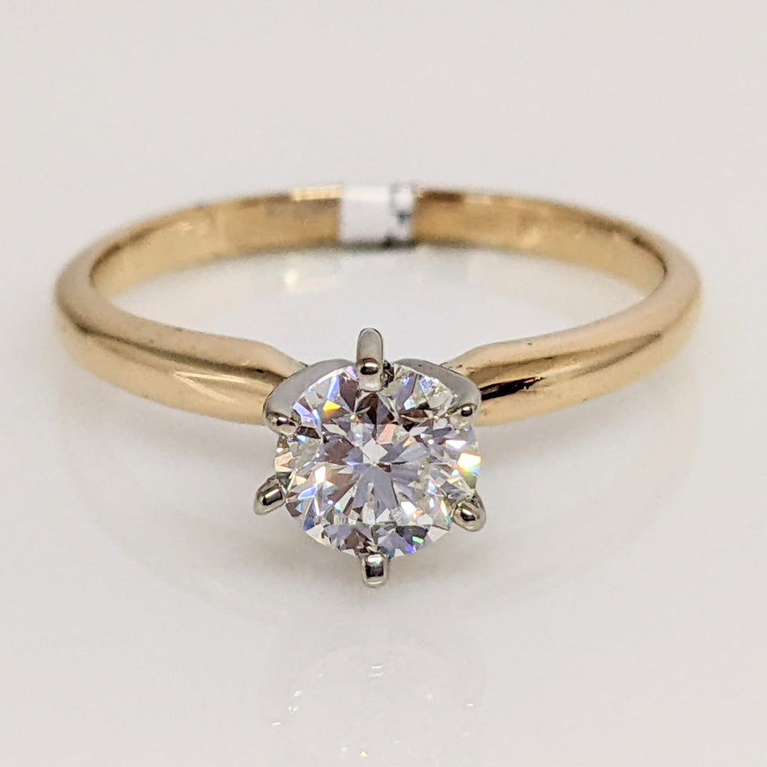 14K .70CT I1 I DIAMOND ROUND ESTATE 6-PRONG SOLITAIRE RING 2.5 GRAMS