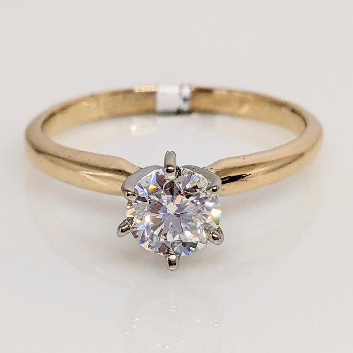 14K .70CT I1 I DIAMOND ROUND ESTATE 6-PRONG SOLITAIRE RING 2.5 GRAMS