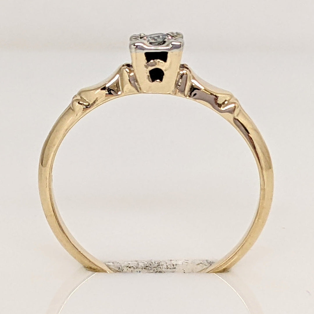 14K .04CT SI1 J DIAMOND ROUND (1) VINTAGE STYLE ESTATE RING 1.6 GRAMS