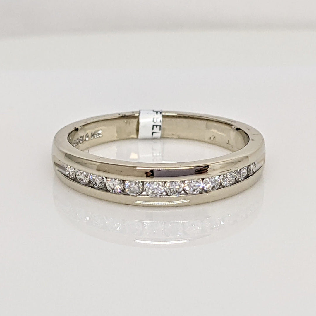 14K WHITE .24 CARAT TOTAL WEIGHT SI2 G DIAMOND ROUND (12) ESTATE CHANNEL SET BAND 3.5 GRAMS