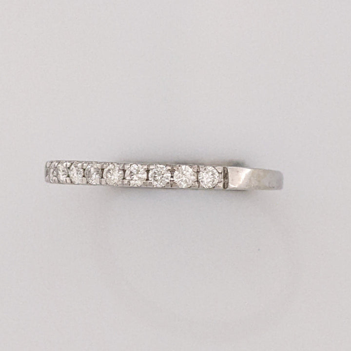 10K WHITE .21CTW I1 I DIAMOND ROUND (14) PRONG SET ESTATE BAND 0.8 GRAMS