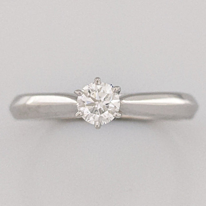 14K WHITE .30CT SI2 G DIAMOND ROUND (1) 6-PRONG ESTATE RING 3.6 GRAMS