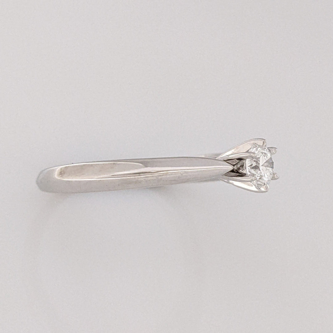 14K WHITE .30 CARAT TOTAL SI2 G DIAMOND ROUND (1) 6-PRONG ESTATE RING 3.6 GRAMS