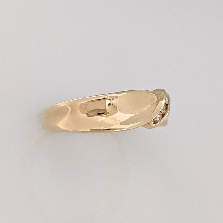 14K .09CT SI1 J DIAMOND ROUND (3) ESTATE BAND 4.1 GRAMS