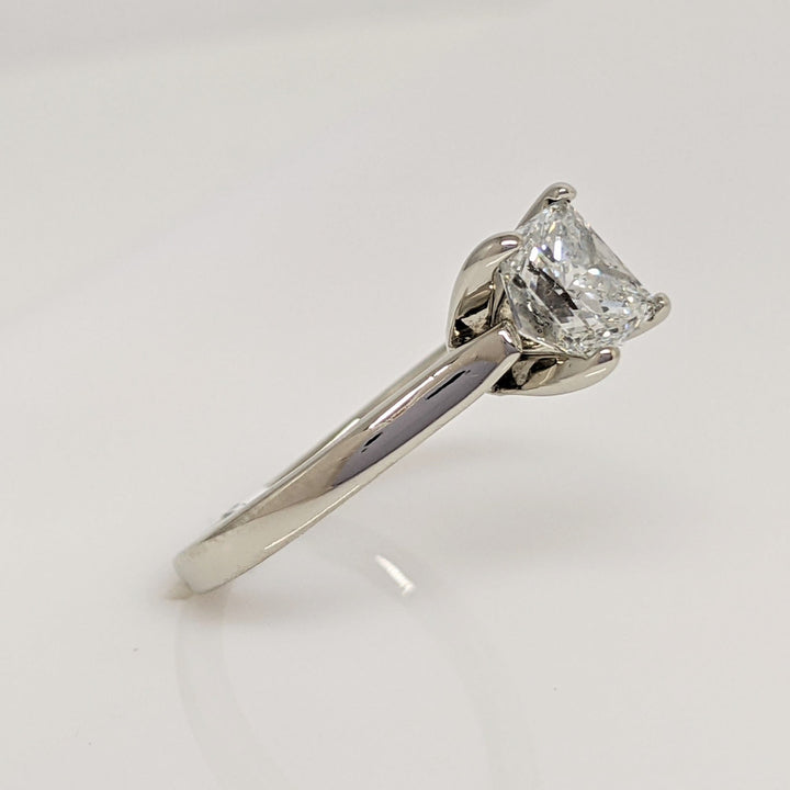 14K WHITE 1.00CT I1 I DIAMOND EMERALD CUT ESTATE RING 2.5 GRAMS