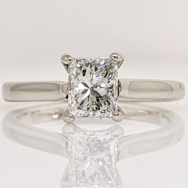 14K WHITE 1.00CT I1 I DIAMOND EMERALD CUT ESTATE RING 2.5 GRAMS