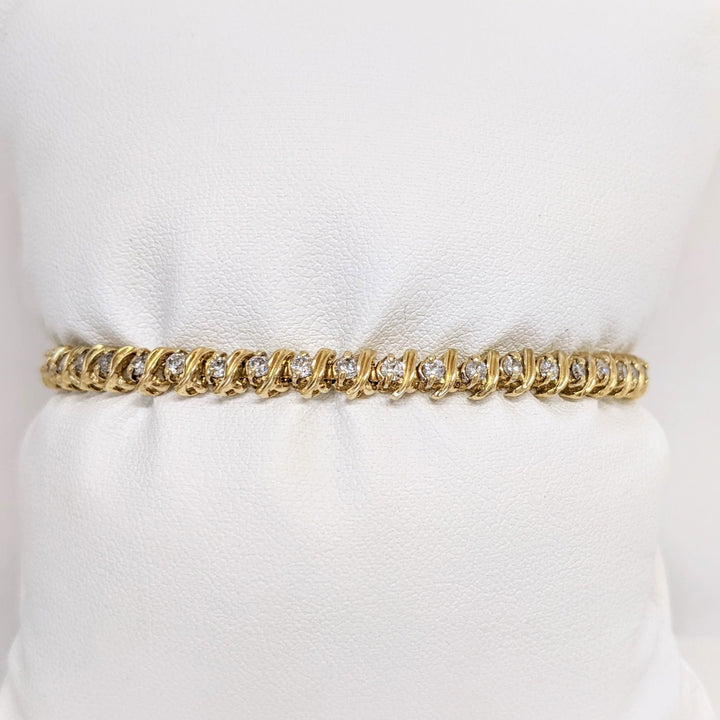 14K 1.72CTW I1 J DIAMOND ROUND (43) ESTATE BRACELET 10.2 GRAMS