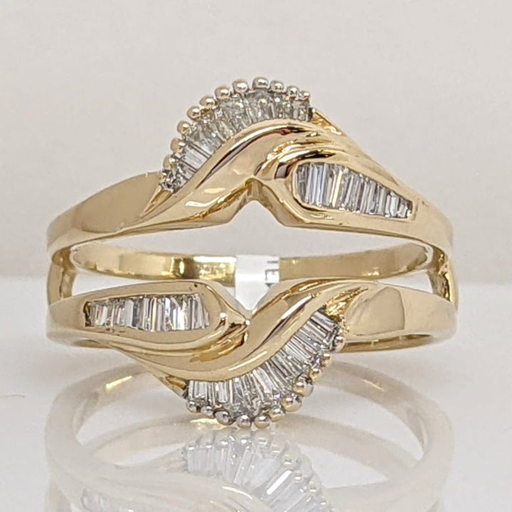 14K .32CTW SI1 I DIAMOND BAGUETTE (36) ESTATE RING JACKET 5.2 GRAMS