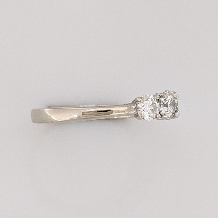 14K WHITE .51 CARAT TOTAL WEIGHT SI2 I DIAMOND ROUND (3) ESTATE TRINITY RING 2.2 GRAMS