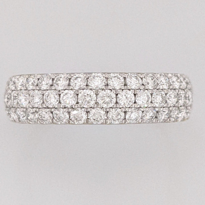 14KW 1.23CTW SI1 G DIAMOND ROUND (46) THREE ROW ESTATE LEO BAND 3.4 GRAMS