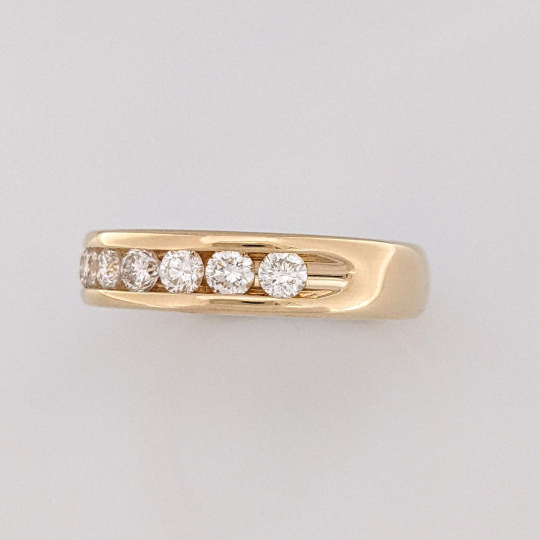 14K .96CTW I1 I DIAMOND ROUND (11) ESTATE CHANNEL SET BAND 5.8 GRAMS