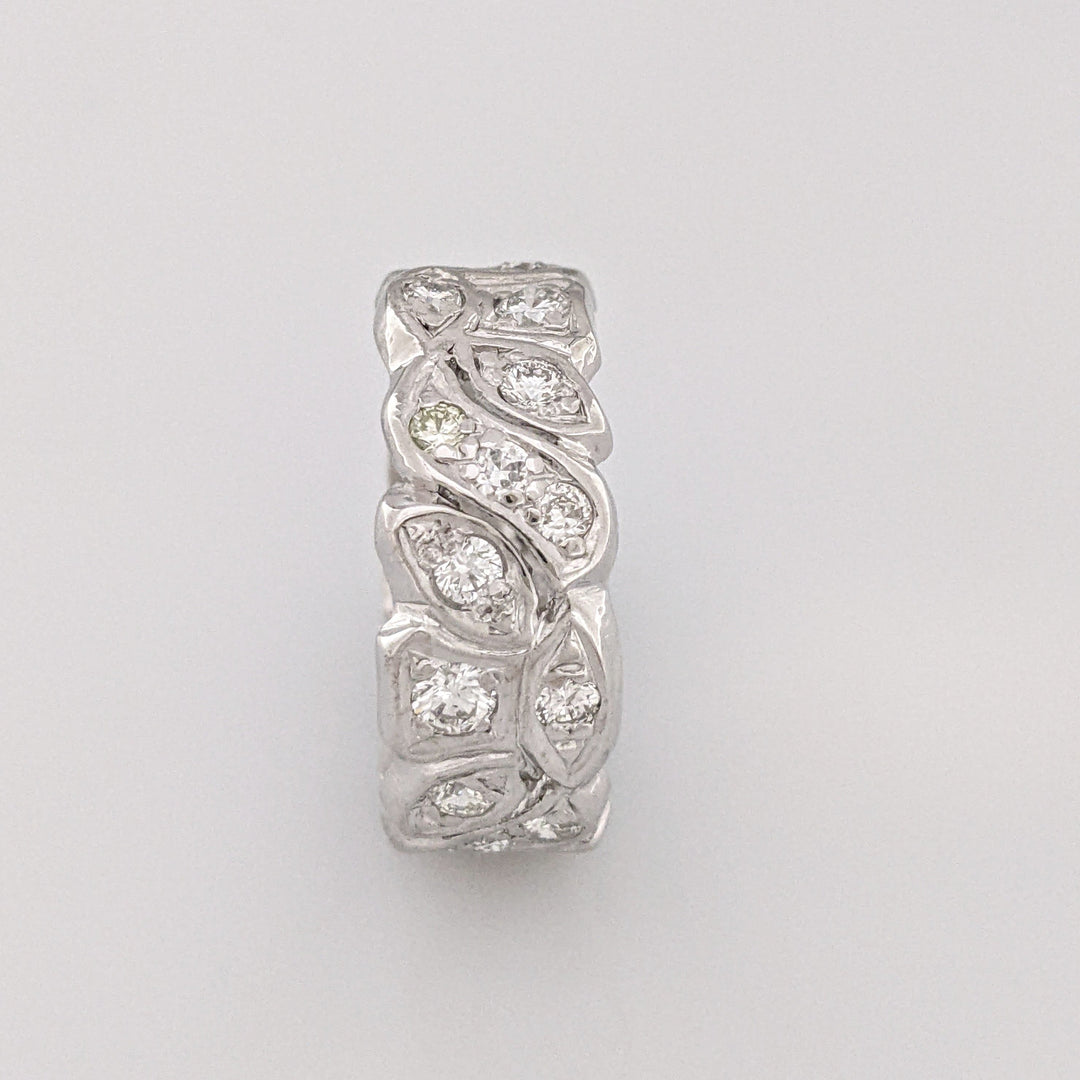 14K WHITE .96 CARAT TOTAL WEIGHT SI1-2 DIAMOND ROUND (28) ESTATE ETERNITY BAND 6.0 GRAMS