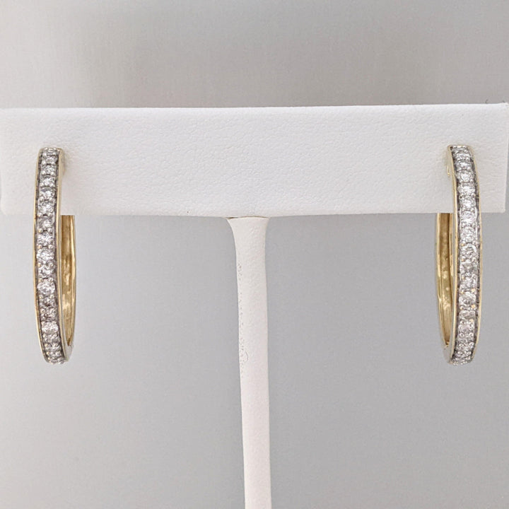 14K 1.14CTW I1 H DIAMOND ROUND (38) ESTATE HOOP EARRINGS 7.7 GRAMS