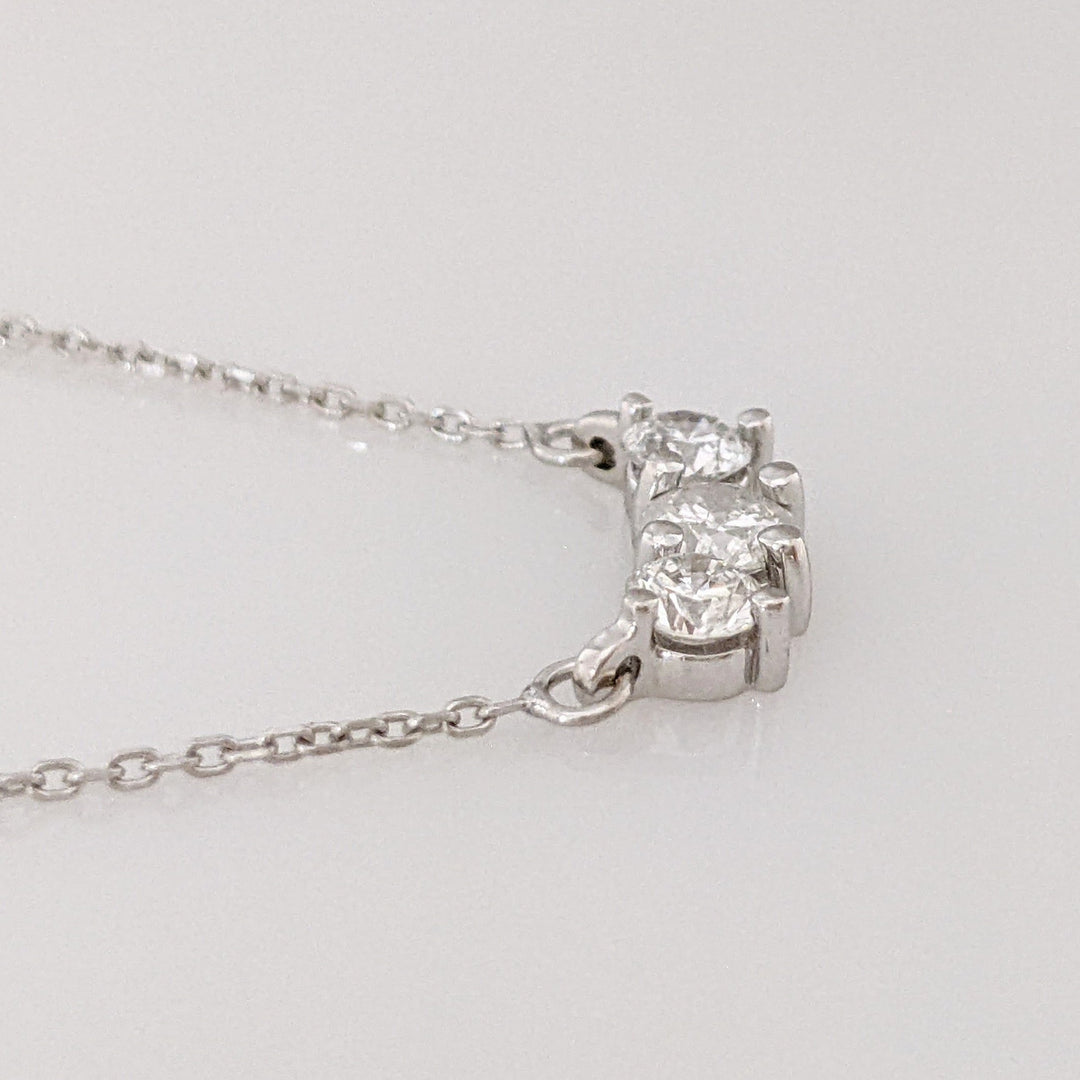 14K .67CTW I1 H DIAMOND ROUND (3) ESTATE TRINITY NECKLACE 2.3 GRAMS