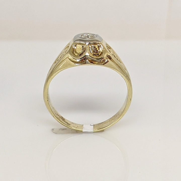 14K .04 CARAT TOTAL WEIGHT I1 H DIAMOND ROUND ESTATE RING 3.9 GRAMS