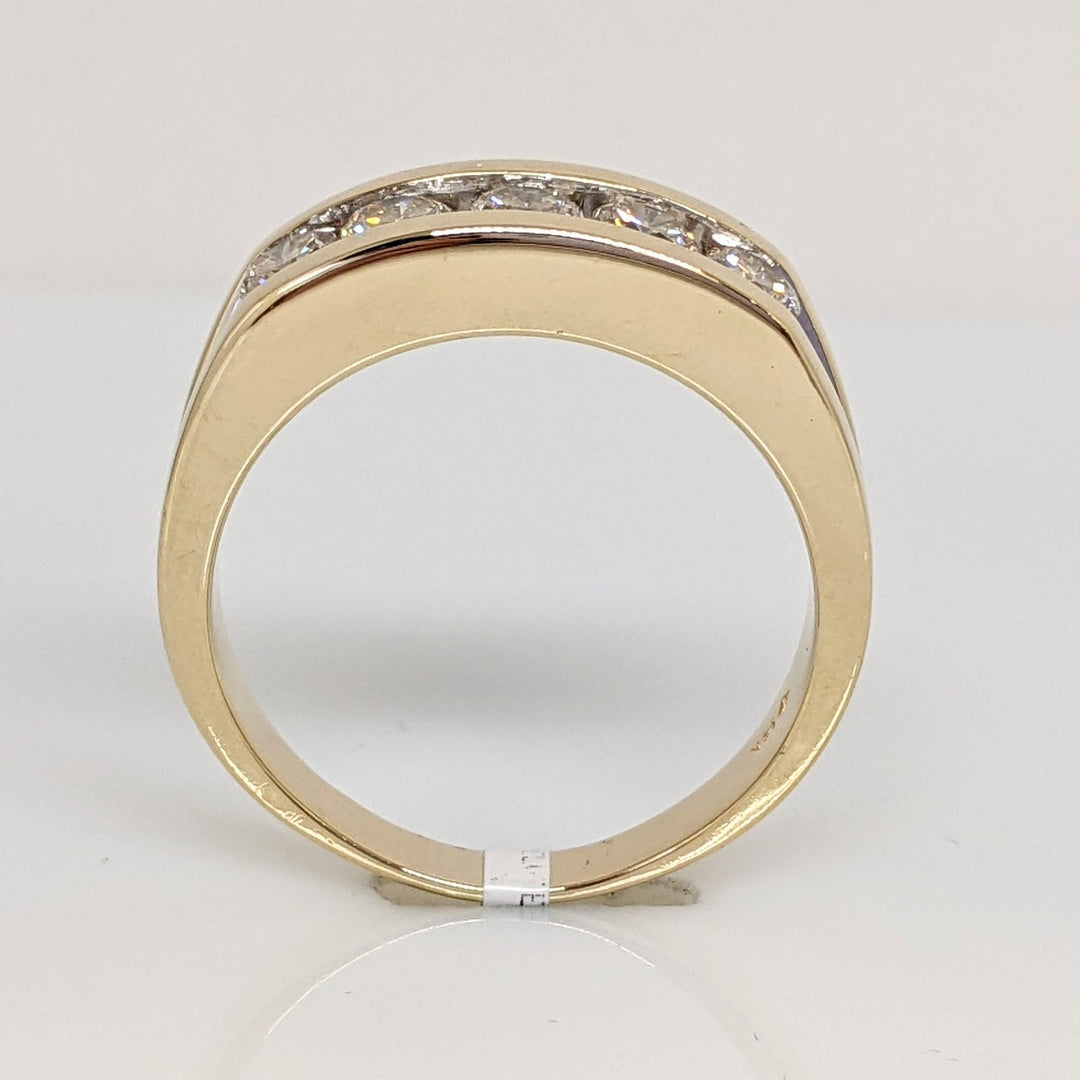 14K 1.00CTW I1 I DIAMOND ROUND (5) ESTATE CHANNEL SET BAND 9.8 GRAMS