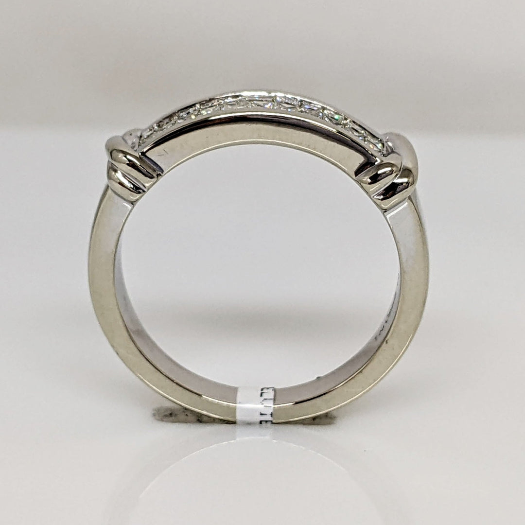 14K TWO-TONE .77CTW SI1 K DIAMOND PRINCESS CUT (22) CHANNEL SET 2-ROW ESTATE BAND 5.9 GRAMS