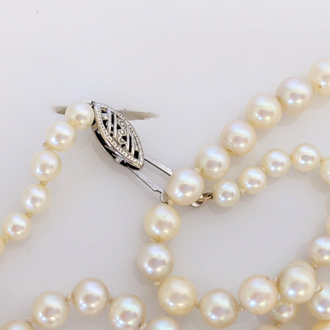 10K WHITE PEARL ROUND (82) GRADUATED ESTATE NECKLACE 10.9 GRAMS