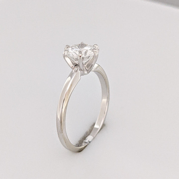 14K WHITE 1.33 CT VS2 F DIAMOND ROUND ESTATE SOLITAIRE RING 2.6 GRAMS