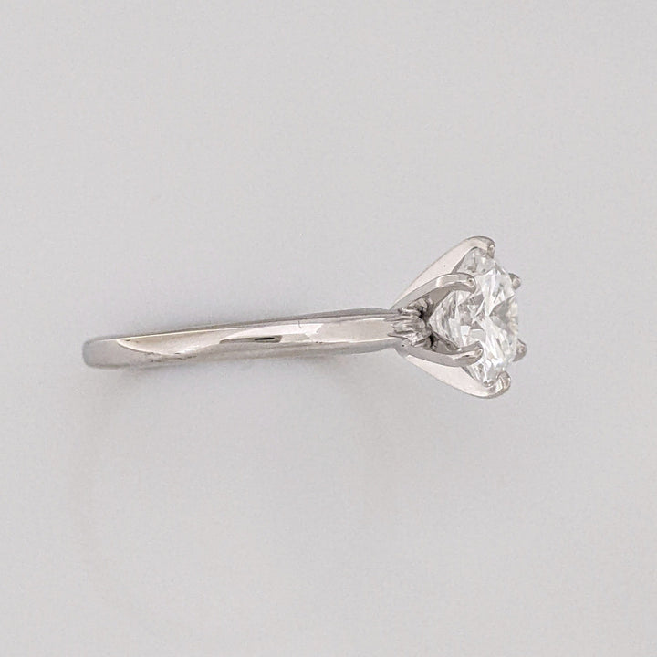 14K WHITE 1.33 CT VS2 F DIAMOND ROUND ESTATE SOLITAIRE RING 2.6 GRAMS