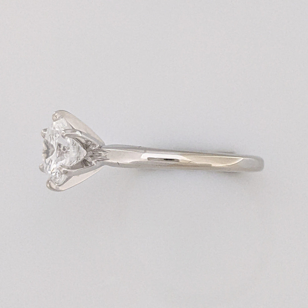 14K WHITE 1.33 CT VS2 F DIAMOND ROUND ESTATE SOLITAIRE RING 2.6 GRAMS