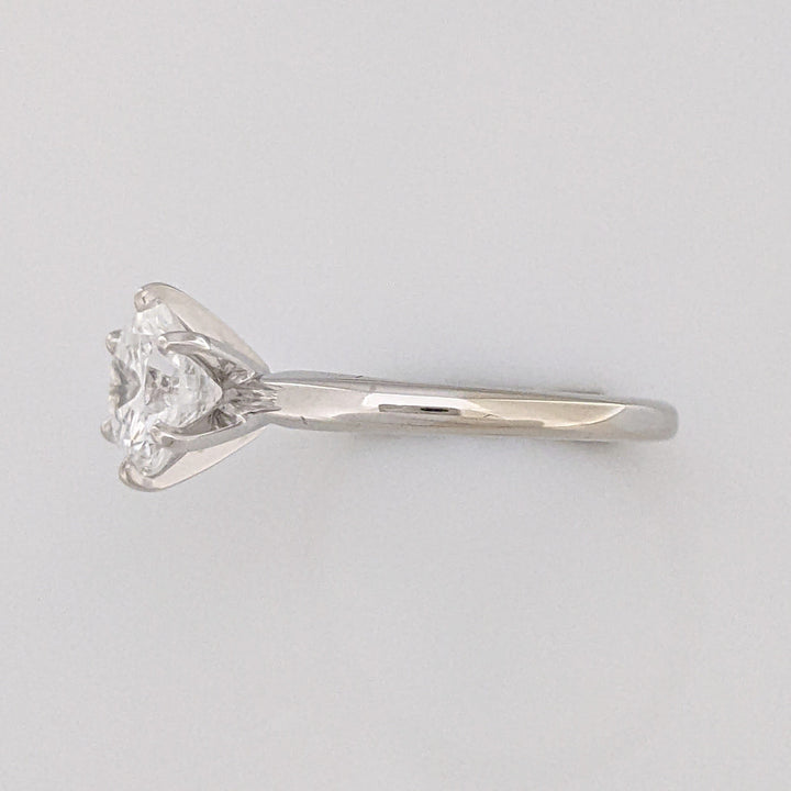 14K WHITE 1.33 CT VS2 F DIAMOND ROUND ESTATE SOLITAIRE RING 2.6 GRAMS