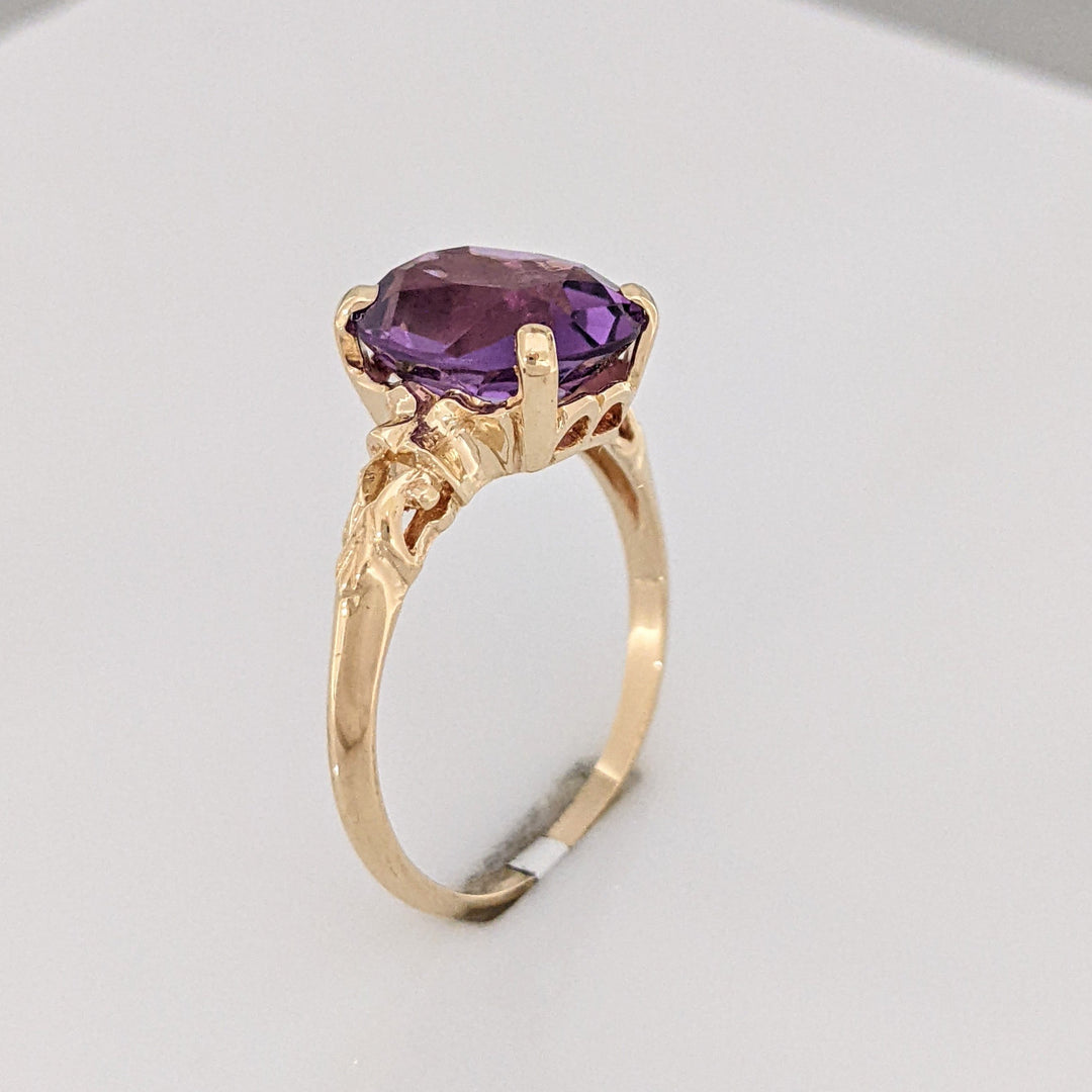 14K AMETHYST OVAL 10X12 ESTATE RING 3.3 GRAMS