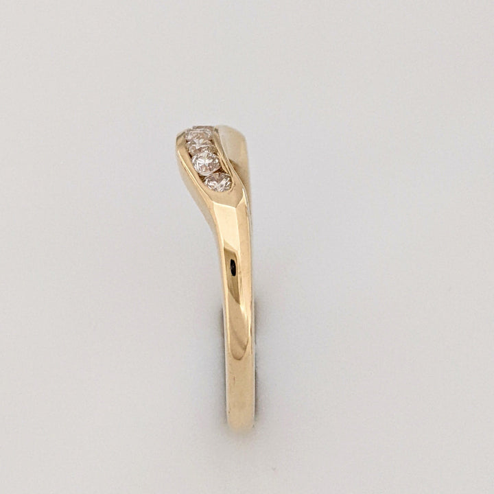 14K .35CTW SI2-I1 I DIAMOND ROUND (7) CURVED ESTATE BAND 3.1 GRAMS